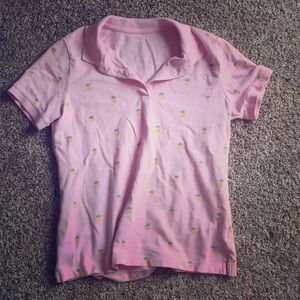 Pink pineapple polo